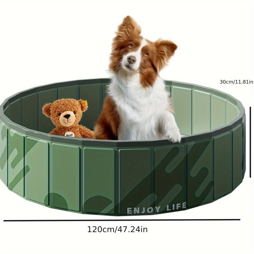 Luvikno | PawLuna Sammenleggbar Hundebad laget av PVC | 80 cm Ø | Robust & Portabel | Perfekt for Sommer & Hage