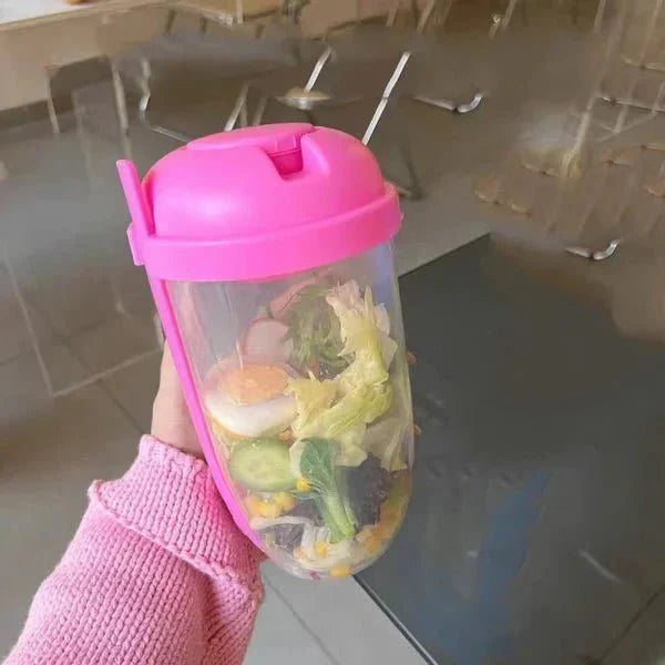 Luvikno | Salatbeholder - Takeaway-salat - Praktisk og stilfull - Ideell for travle mennesker