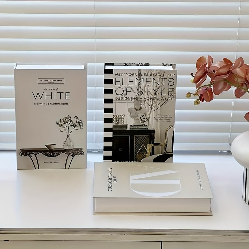 ChicDecor - Sett med 3 elegante bøker for interiørstil Luvikno