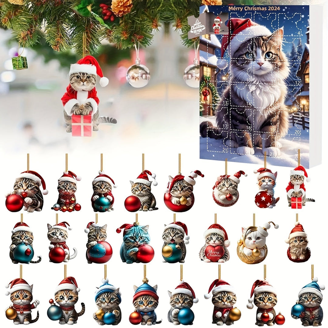 Luvikno | Vintage Cats Advent Calendar – 24-dels julekalender med akrylhengelapper