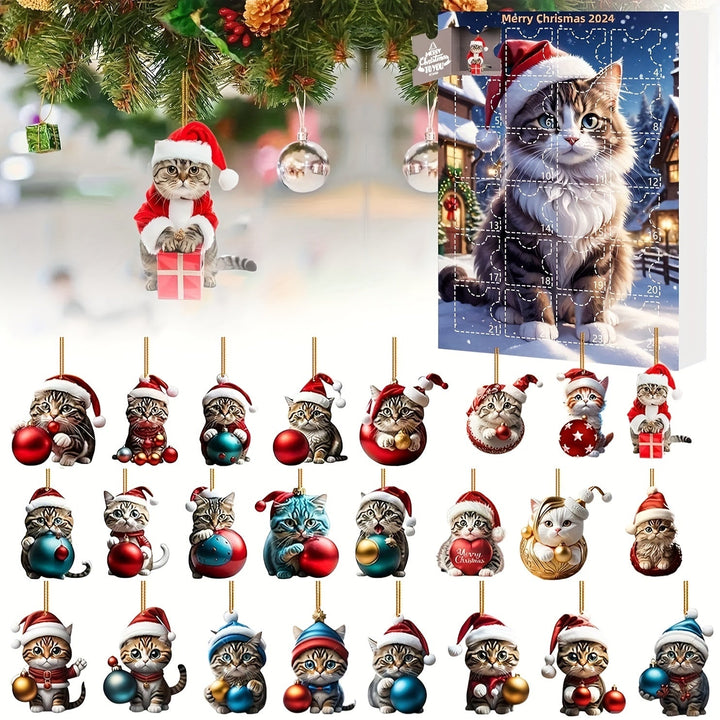 Luvikno | Vintage Cats Advent Calendar – 24-dels julekalender med akrylhengelapper