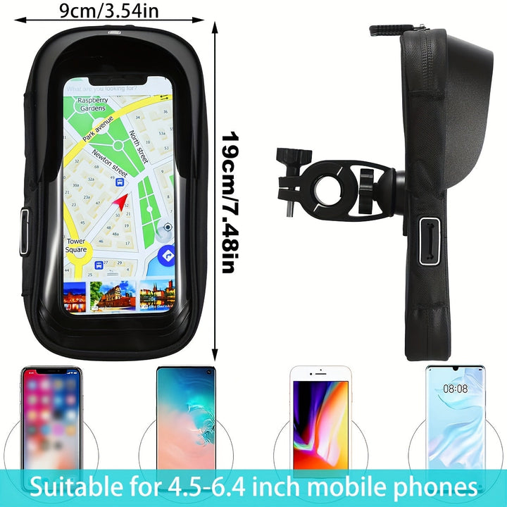 Vanntett mobilholder for sykkel og motorsykkel – 360° roterbar og egnet for 4,5–6,4 tommer | Luvikno
