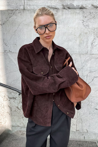 Luvik | Rentoutunut Istuvuus Nahkatakki