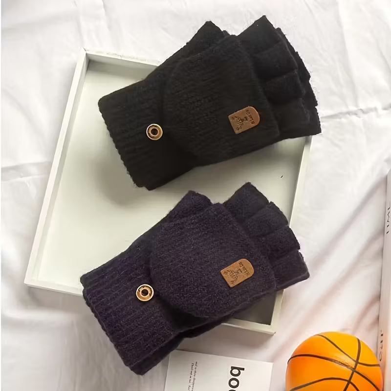 Luvikno | Menns WinterPro Fingerless Hansker – Tykk, Varm og Behagelig