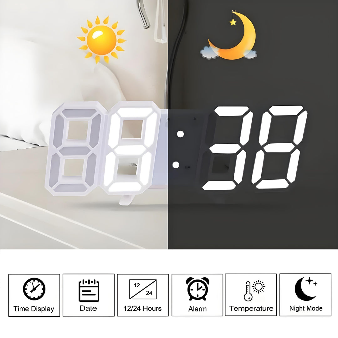 TimeSphere LED 3D Digital Klok med Kalender og Temp Display | Luvikno