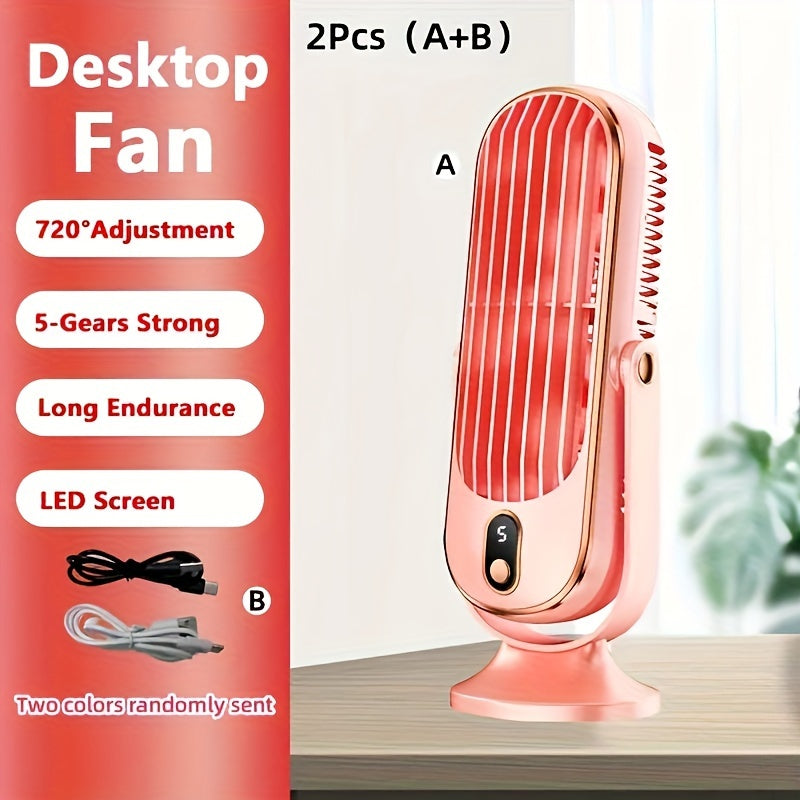 Bærbar luftkondisjoneringsvifte - Stor batteri, dobbeltmotor, 5-trinns luftkjøler med 720° surround luftblåser - Ideell for kontor, camping, utendørs RV, USB-vifte - Flott gave til Thanksgiving, Halloween, jul | Luvikno