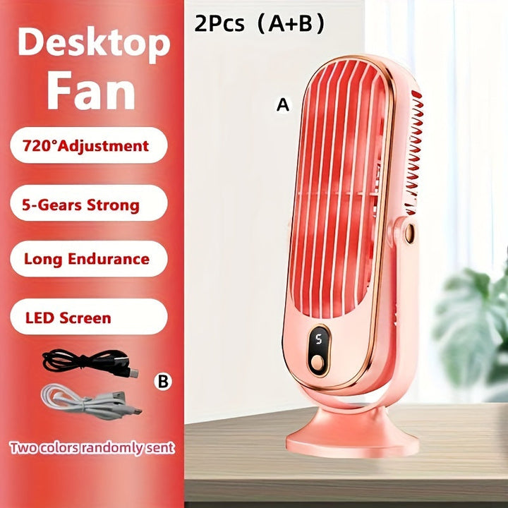 Bærbar luftkondisjoneringsvifte - Stor batteri, dobbeltmotor, 5-trinns luftkjøler med 720° surround luftblåser - Ideell for kontor, camping, utendørs RV, USB-vifte - Flott gave til Thanksgiving, Halloween, jul | Luvikno