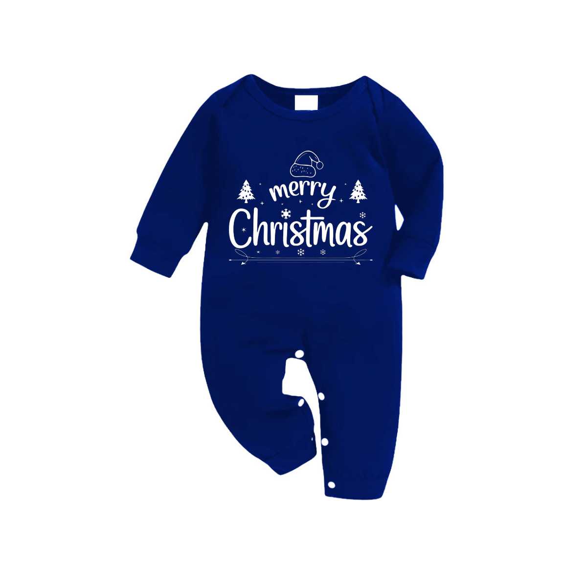 Luvik | "Merry Christmas" Teksti Painettu Sinisiä ja Valkoisia Ruudullisia Perhesetti Pyjamat