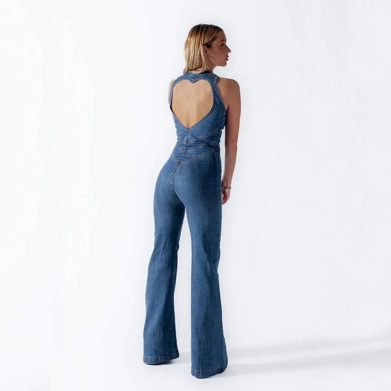 Luvik | Denim-yksihaalarit vetoketju-yksityiskohdalla naisille