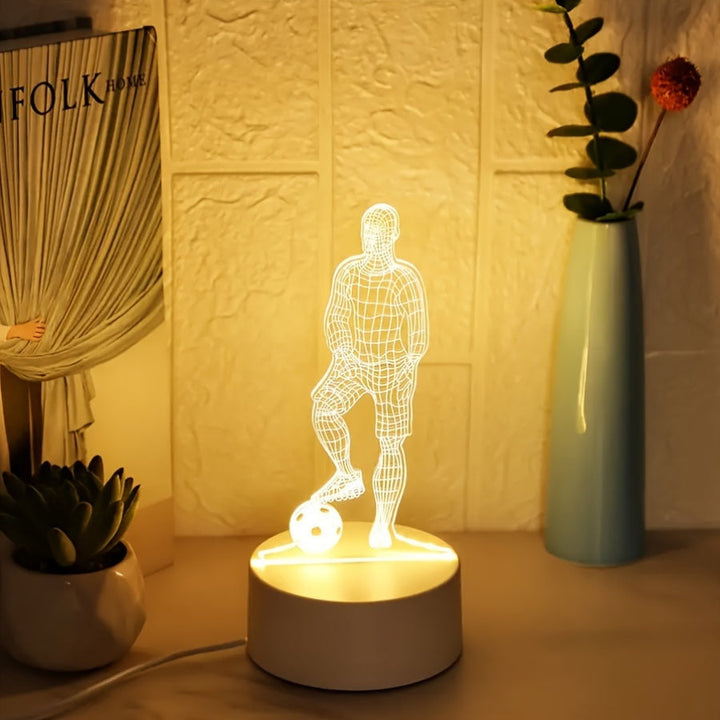SportGlow - LED Bordlampe med 3D Fotball Design Luvikno