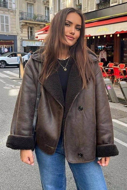 Luvik | Lampaannahkavuorattu löysä takki