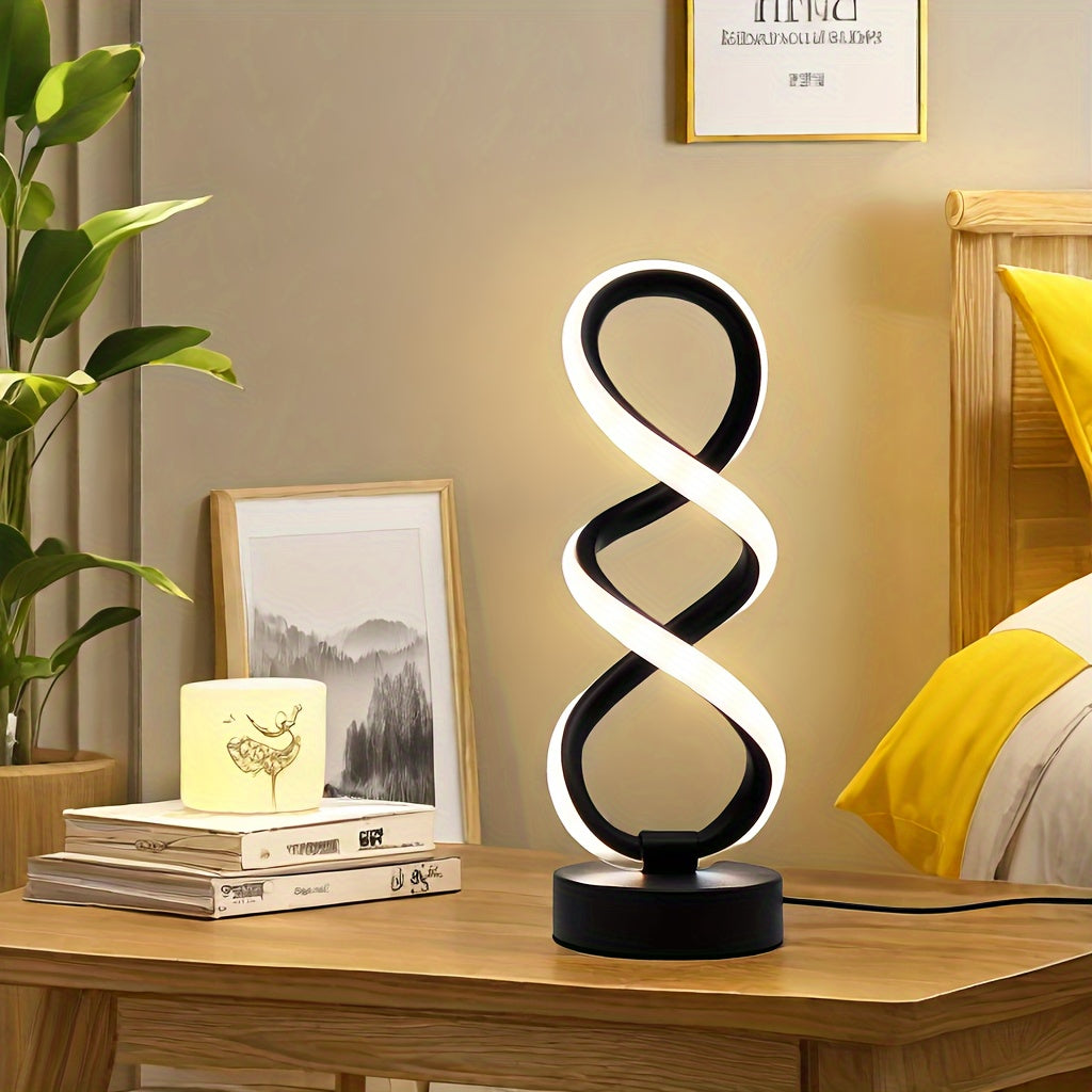 SpiraLux - Elegant Spiral Bordlampe med Fargevalg Luvikno