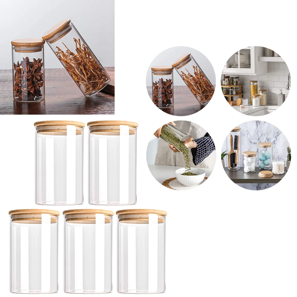 PureVorrat Glass Container Set – Oppbevaringskrukker med Trellokk | Tett og Stilfull | Moderne Kjøkkenoppbevaring | Luvikno