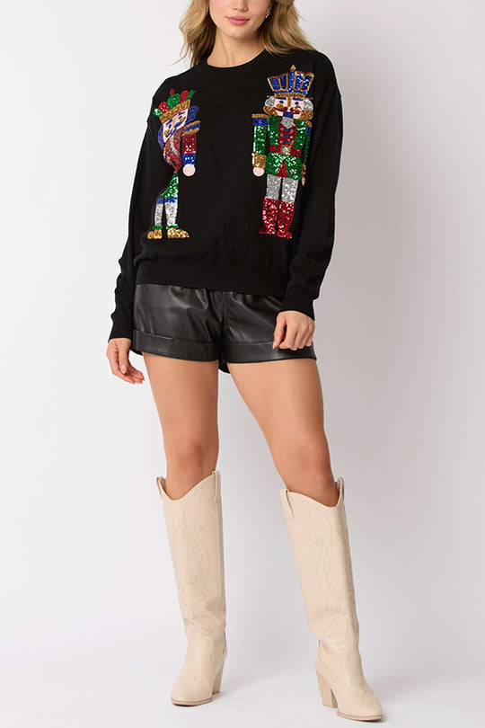 Luvik | JuleSoldat Glitrende Mote Løs Sweatshirt