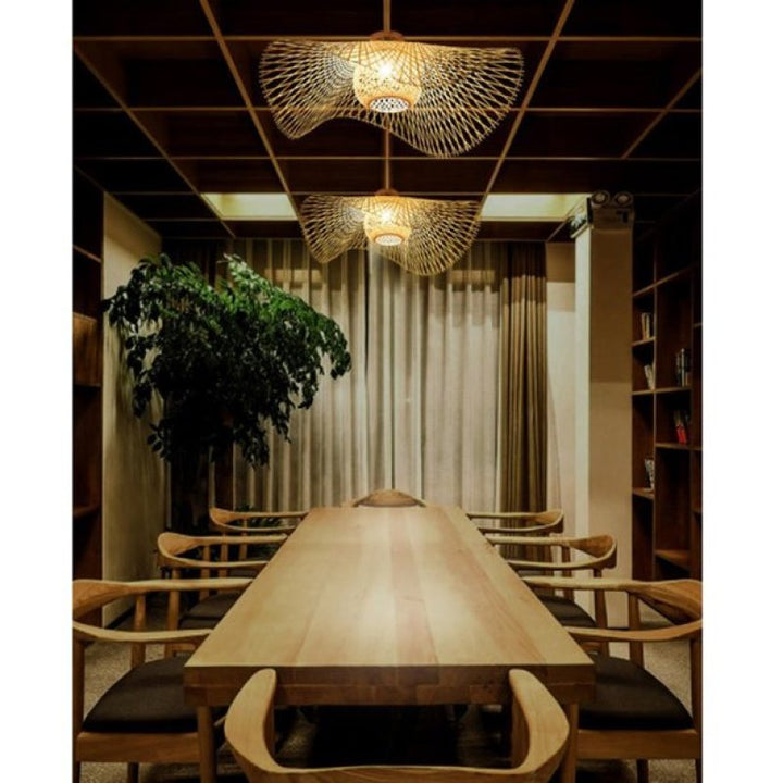 Luvikno | MutoCraft Pendel - Elegant Rattan Hengelys i Japansk Stil