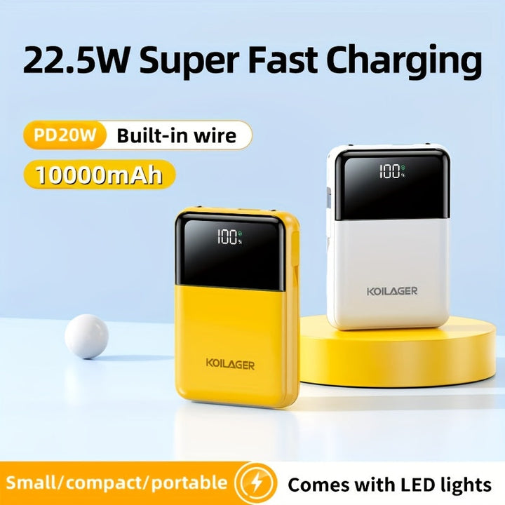 Powerbank 10000mAh Mini med Display | Luvikno