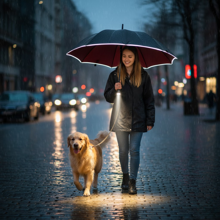 StormShield LED Paraply med Automatisk | Luvikno