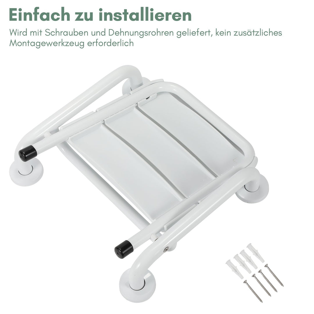 Foldbar dusjsete med armlener veggmontert | Luvikno