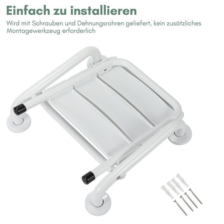 Foldbar dusjsete med armlener veggmontert | Luvikno