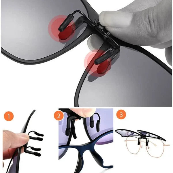 OogZeker Clip Solbriller – Lett Polarisert UV400 Clip-on for Brillebrukere | Luvikno