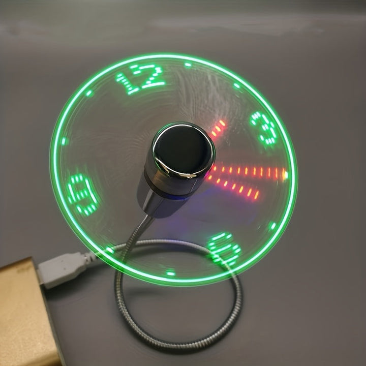 USB skrivebordsvifte med LED klokkevisning | Luvikno