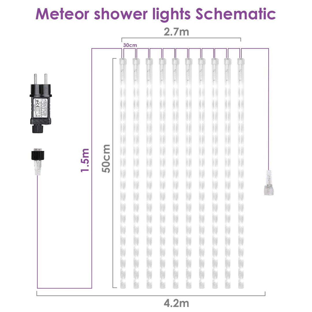LED Meteor Shower String Light 360 LEDs IP44 | Luvikno