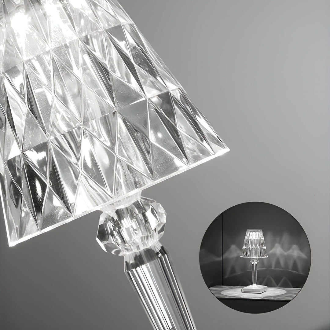 Diamond Glow - Trådløs USB Krystall Skinne Nattbord Lampe | Luvikno