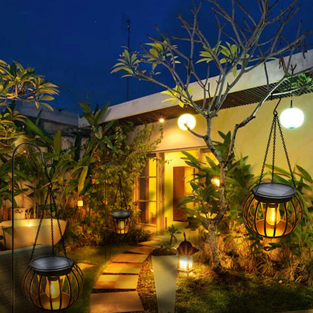 Solcelle Gresskar Lantern Design LED Utendørs Henge Dekorativt Lys | Luvikno