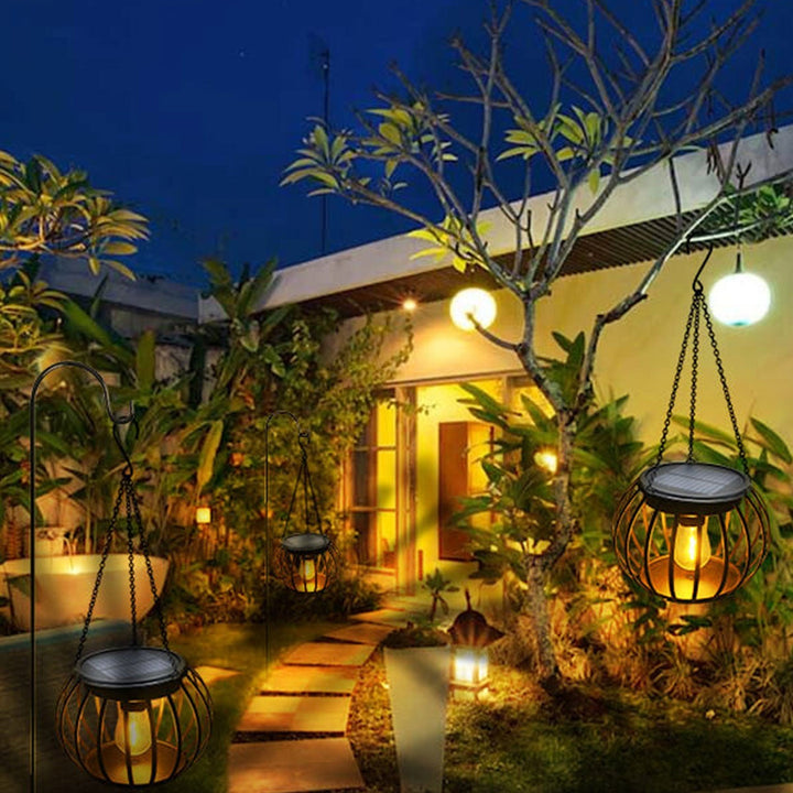 Solcelle Gresskar Lantern Design LED Utendørs Henge Dekorativt Lys | Luvikno