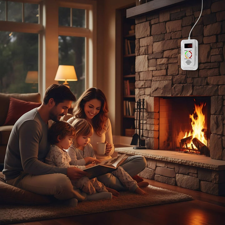 Digital Display – 85dB Høyt Alarm – Hjemmesikkerhetsenhet – Tidlig Varsel Beskyttelse for Familie Luvikno