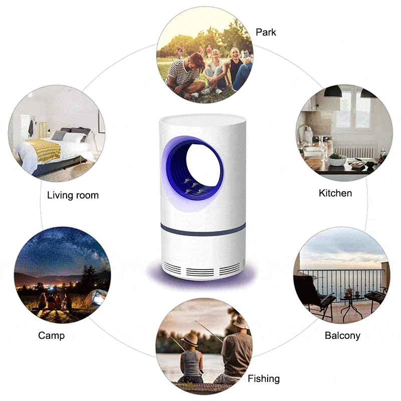 USB Fotokatalytisk Myggdreper UV Lampe, Flue Insektfelle Skadedyr Dreper Lys | Luvikno
