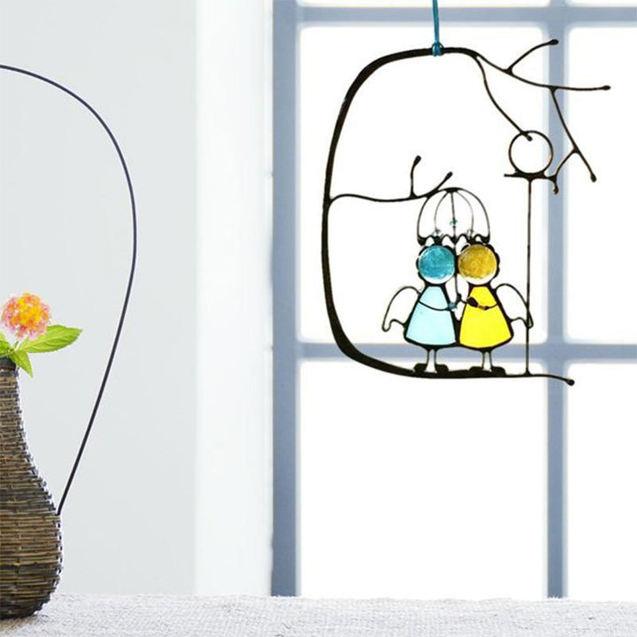 Farget Glass Hengende Sol Fangst Kunst Dekorasjon Gave | Luvikno