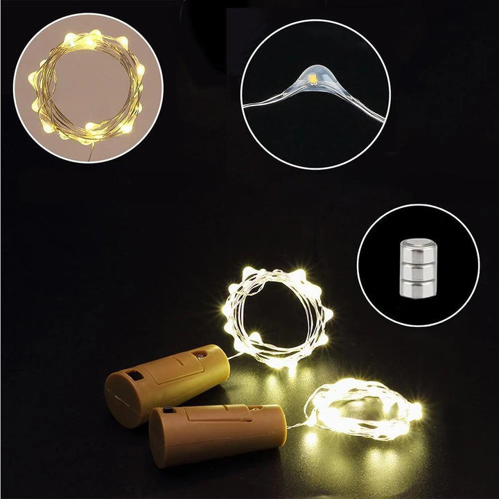 Led Flaske Lys Kork Natt Lys DIY Dekor | Luvikno