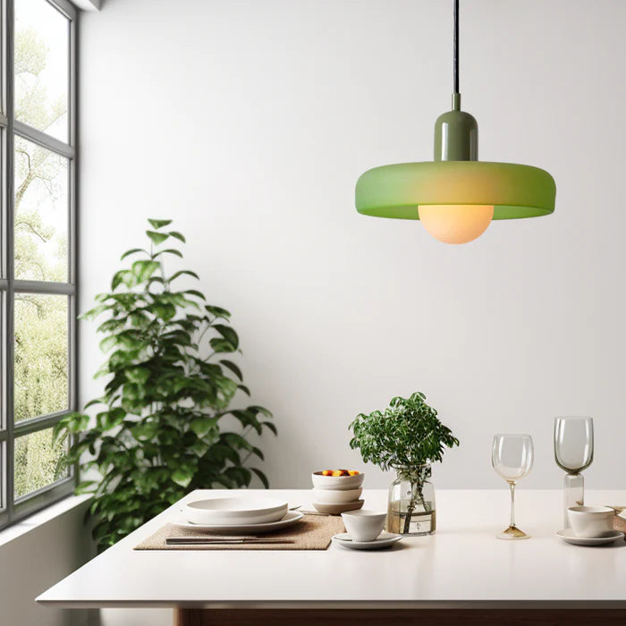 Bauhaus Inspirert Fargerik Glass Pendellampe Luvikno
