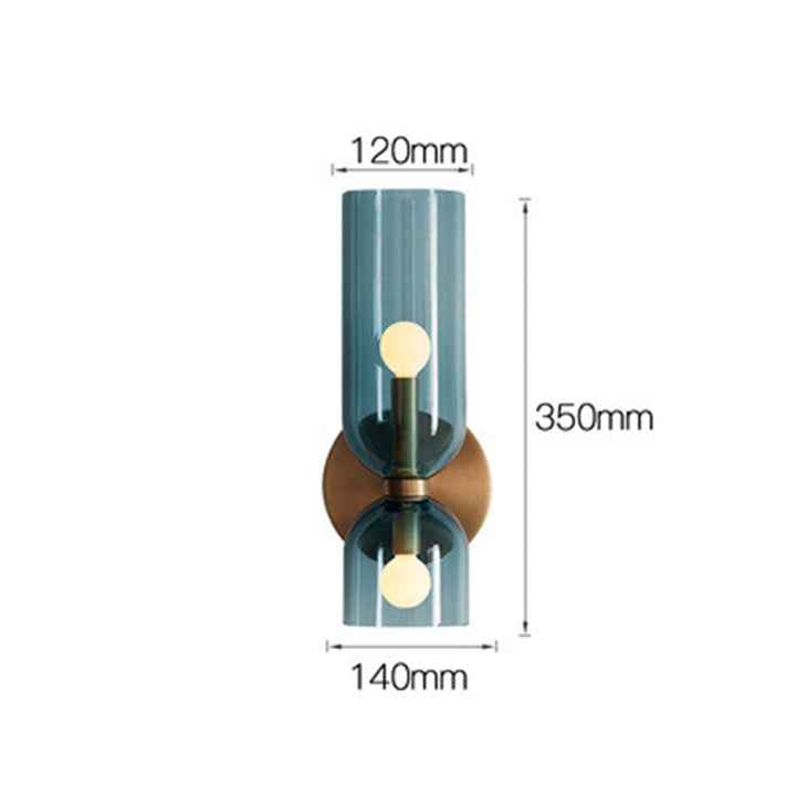 Glassvegglys med dobbel lampe_design Luvikno