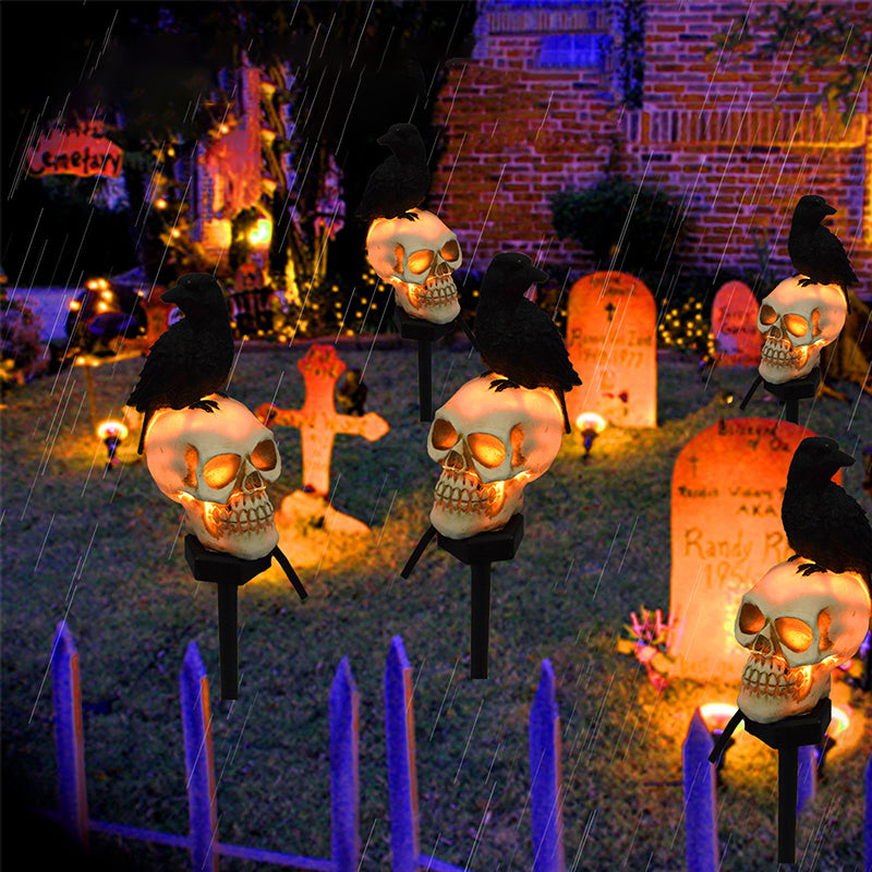 Luvikno | Halloween Solenergisk Hodeskalle Kråke Dekorative Lys