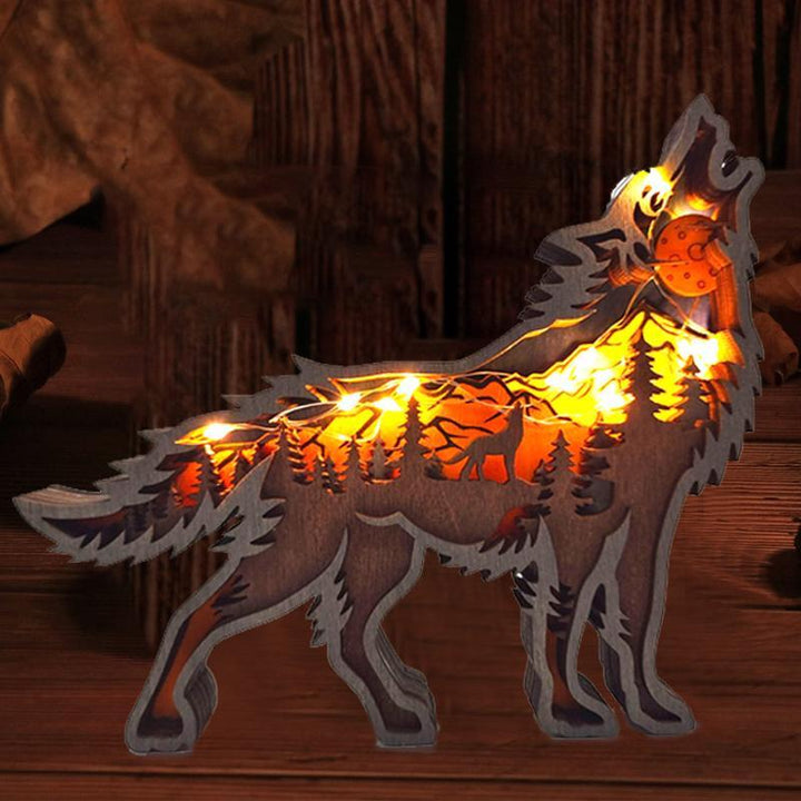 3D Hultt Tre Dyre Ornament | Luvikno