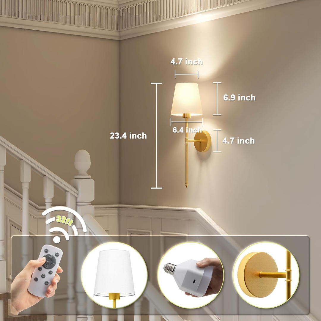 Trådløs vegglampe Luvikno