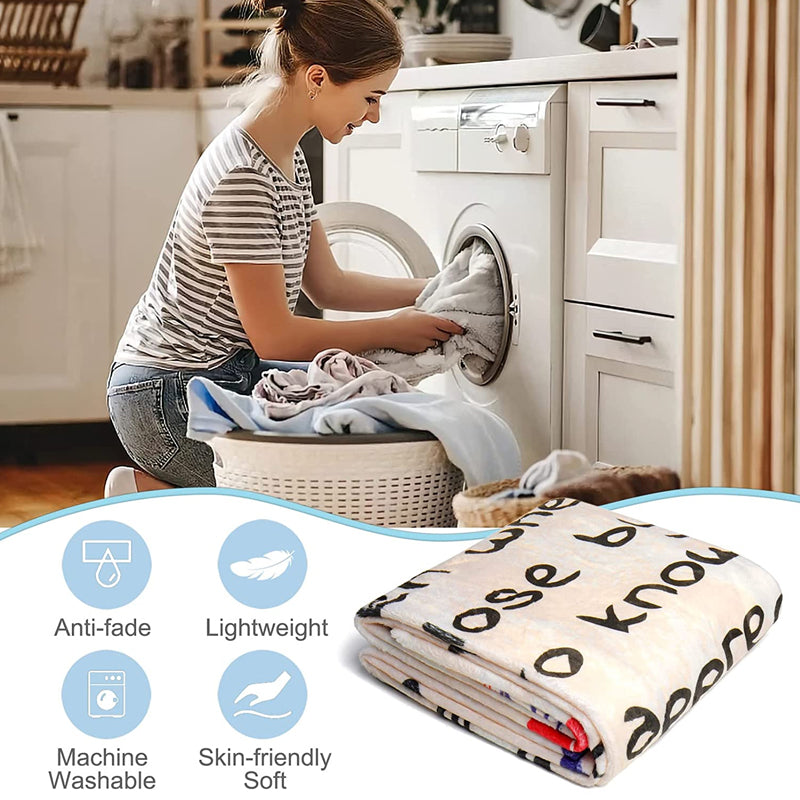 Brevtrykt flanell kasteteppe gave til mamma | Luvikno