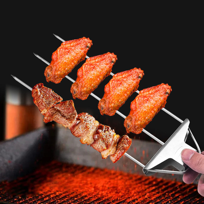 3 Way Grillspyd, Rustfritt Stål Spyd for BBQ | Luvikno