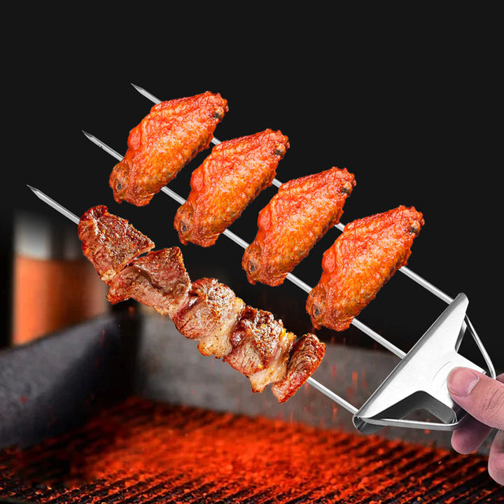 3 Way Grillspyd, Rustfritt Stål Spyd for BBQ | Luvikno