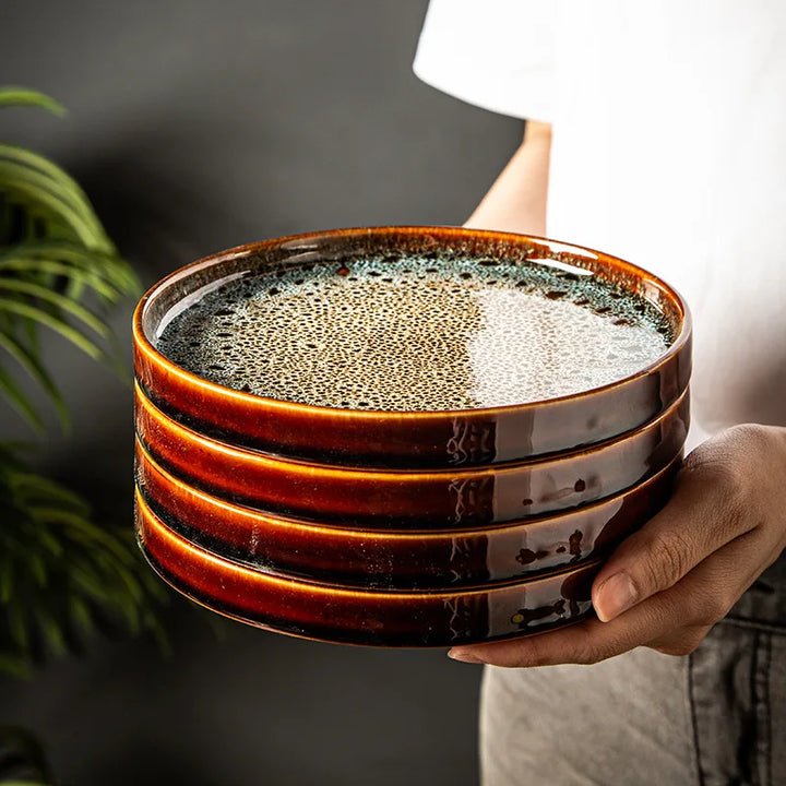 7.5" Keramisk Dumplingfat Rundt Serveringsfat Middags Servise Tallerken | Luvikno