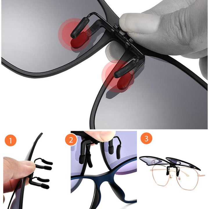 Nye polariserte clip-on flip-up solbriller Luvikno