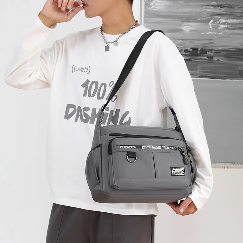 Herre messenger bag med flere lommer | Luvikno