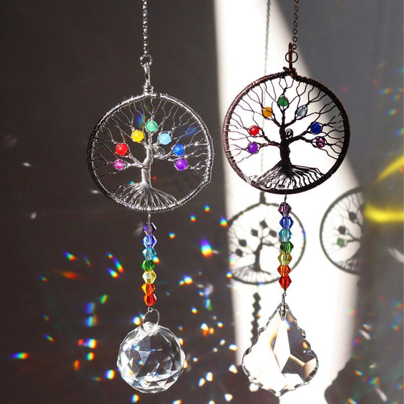 Crystal Wind Chime Tree Of Life Suncatcher | Luvikno