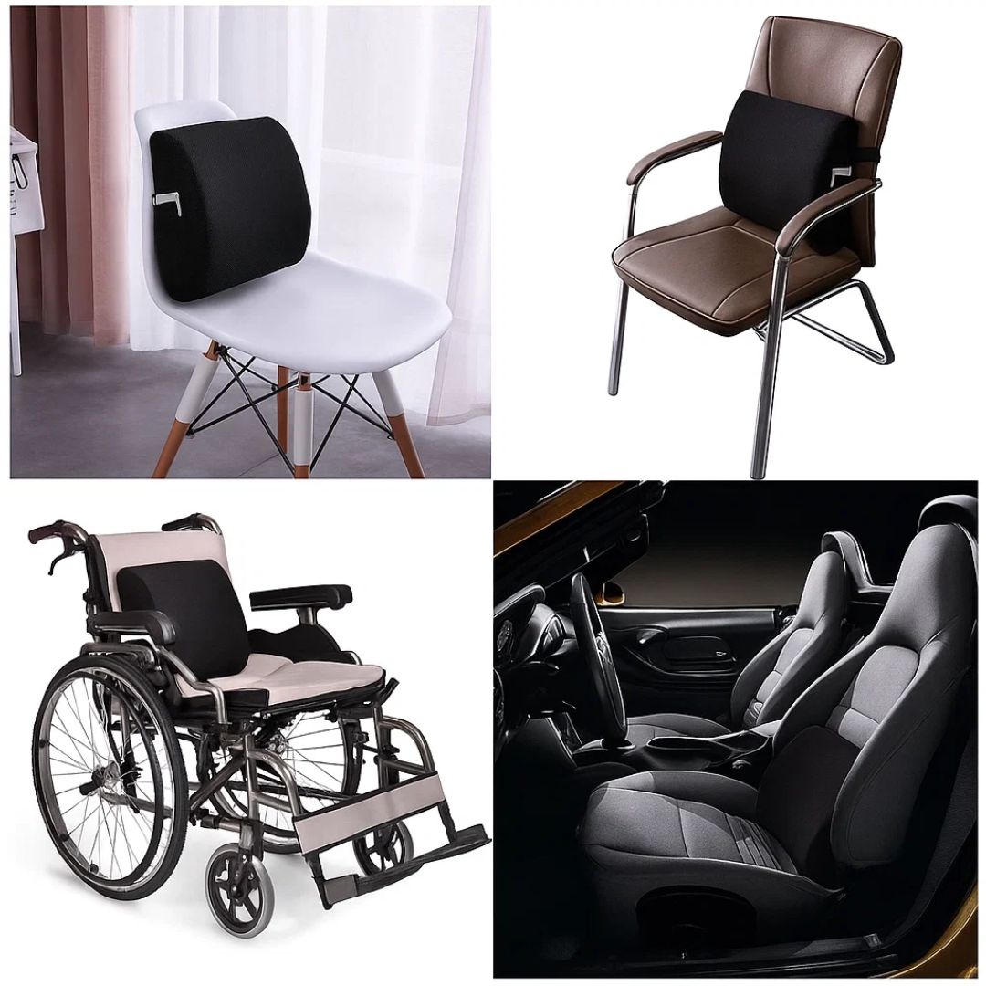 DriveEase | Bilkorsryggstøttepute – Minneskumavlastning – Pustende mesh – Ideell for pendling og lange kjøreturer Luvikno