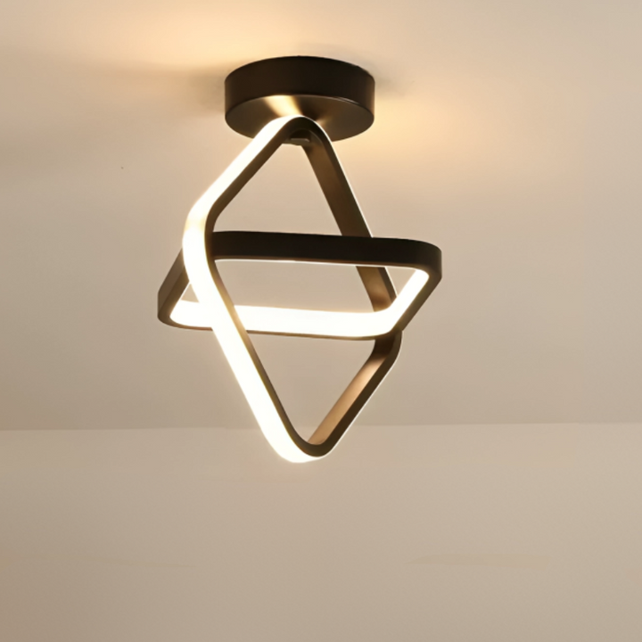 Moderne LED Taklampe 18W | Kreativ Design med 2 Ringer | Energivennlig Belysning for Stue & Kontor 24 cm | Luvikno