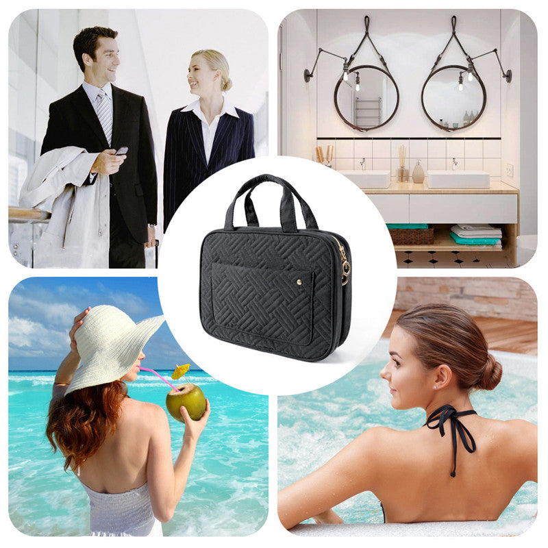 Luvikno | Travelique Reiset kosmetikkorganisator | Kompakt & Vannavvisende | Med 4 Rom & 360° Hake | For Kvinner & Menn