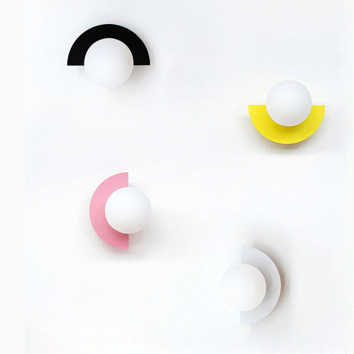 Glass Globe Wall Light with Colourful Base Luvikno
