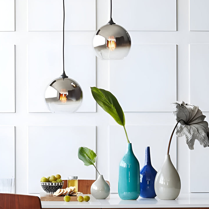 Industril Glass Pendel Lys med LED – Moderne & Dekorativ | Ideell for Kjøkken, Spisestuer & Barer | Luvikno